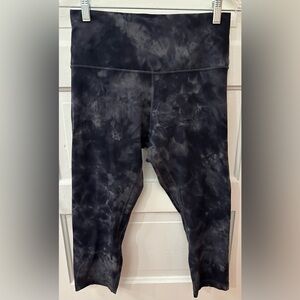 Lululemon Align Crop High-Waste Black Tie-Dye Leggings
